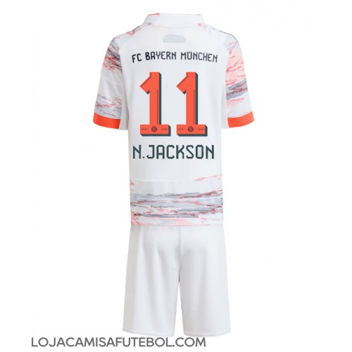 Camisa de Futebol Bayern Munich Nicolas Jackson #11 Equipamento Secundário Infantil 2025-26 Manga Curta (+ Calças curtas)